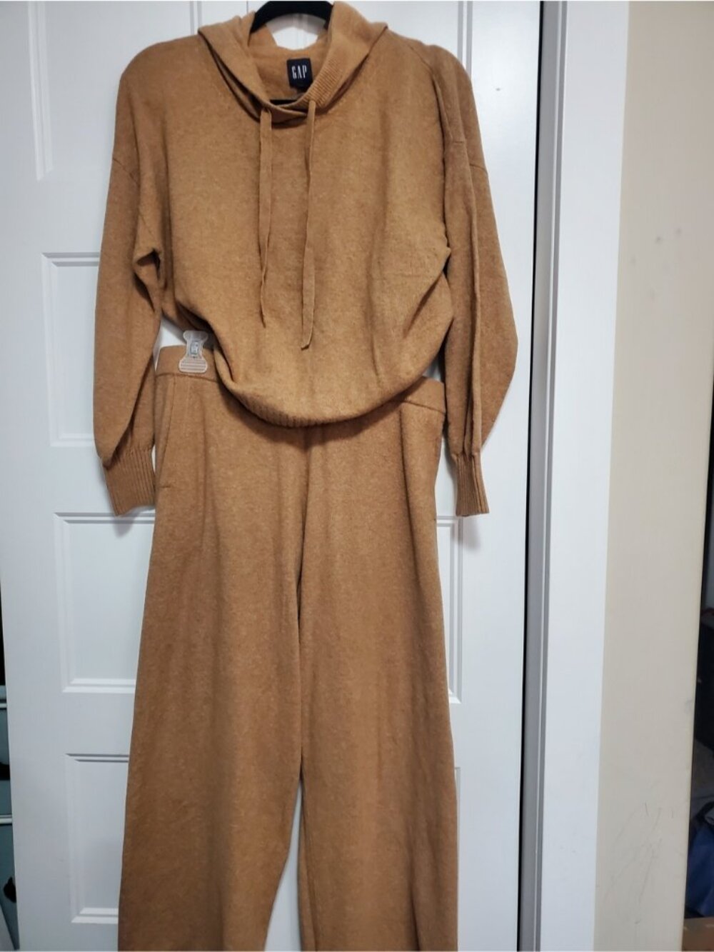 Gap Matching Knit Hoodie Pants Camel Tan Color Size Large